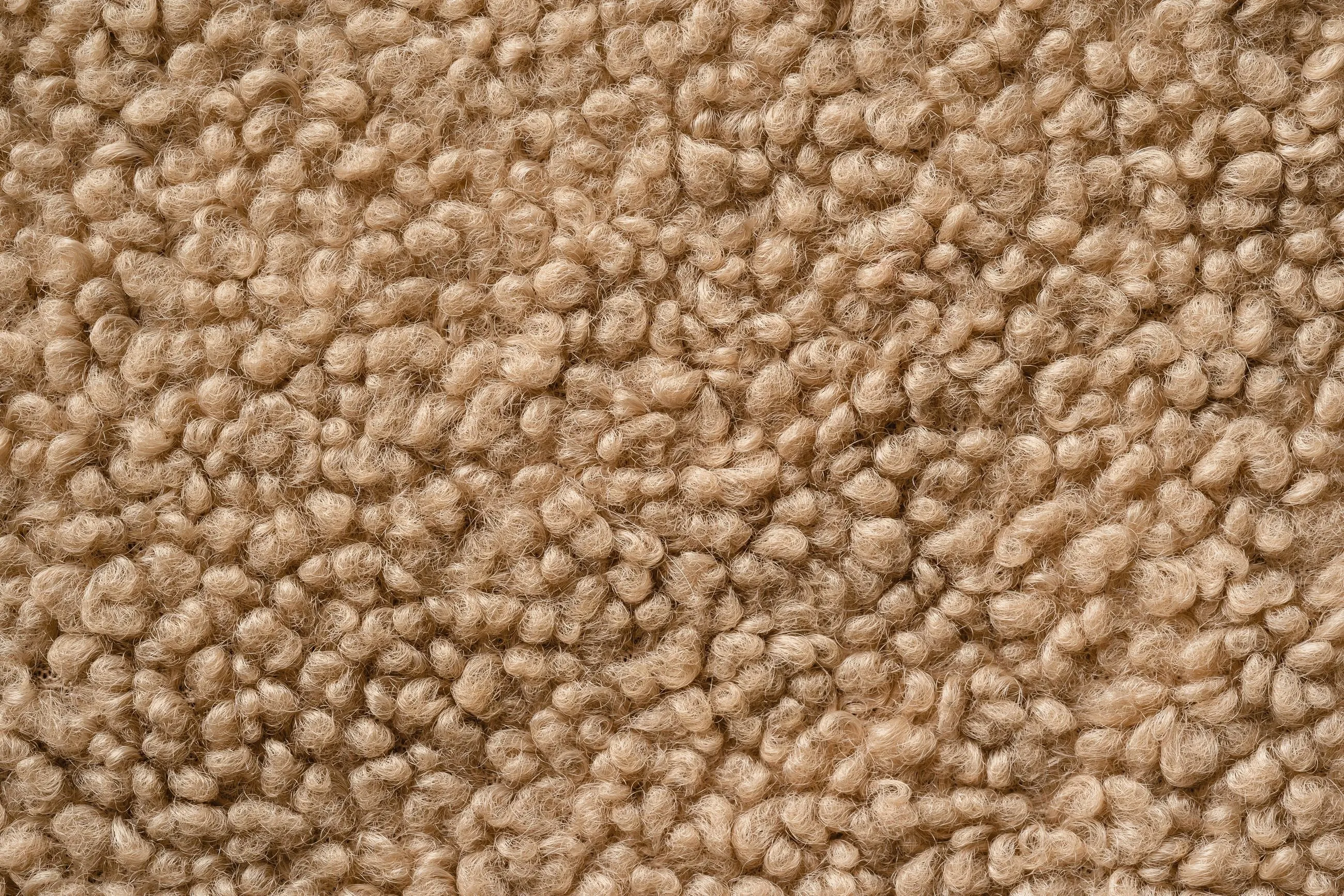Close-up of a wool loop-pile carpet